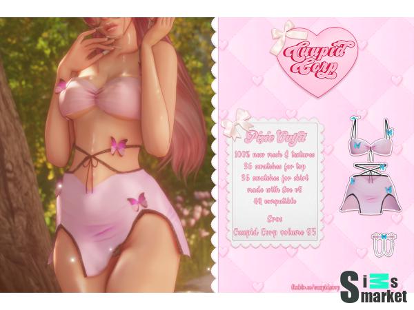 -CUUPID CORP.- Pixie Outfit для Симс 4. Скачать мод