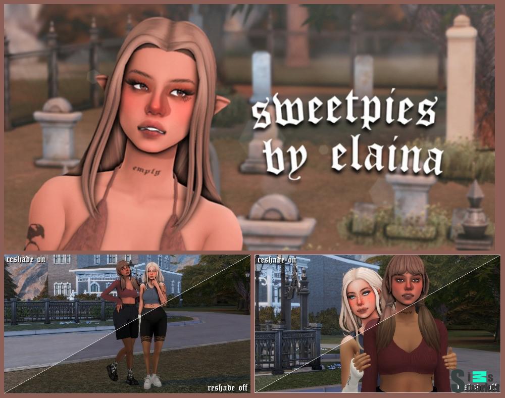 Цвето корекция "sweetpies by elaina reshade preset ♡" для Симс 4 для Симс 4. Скачать мод