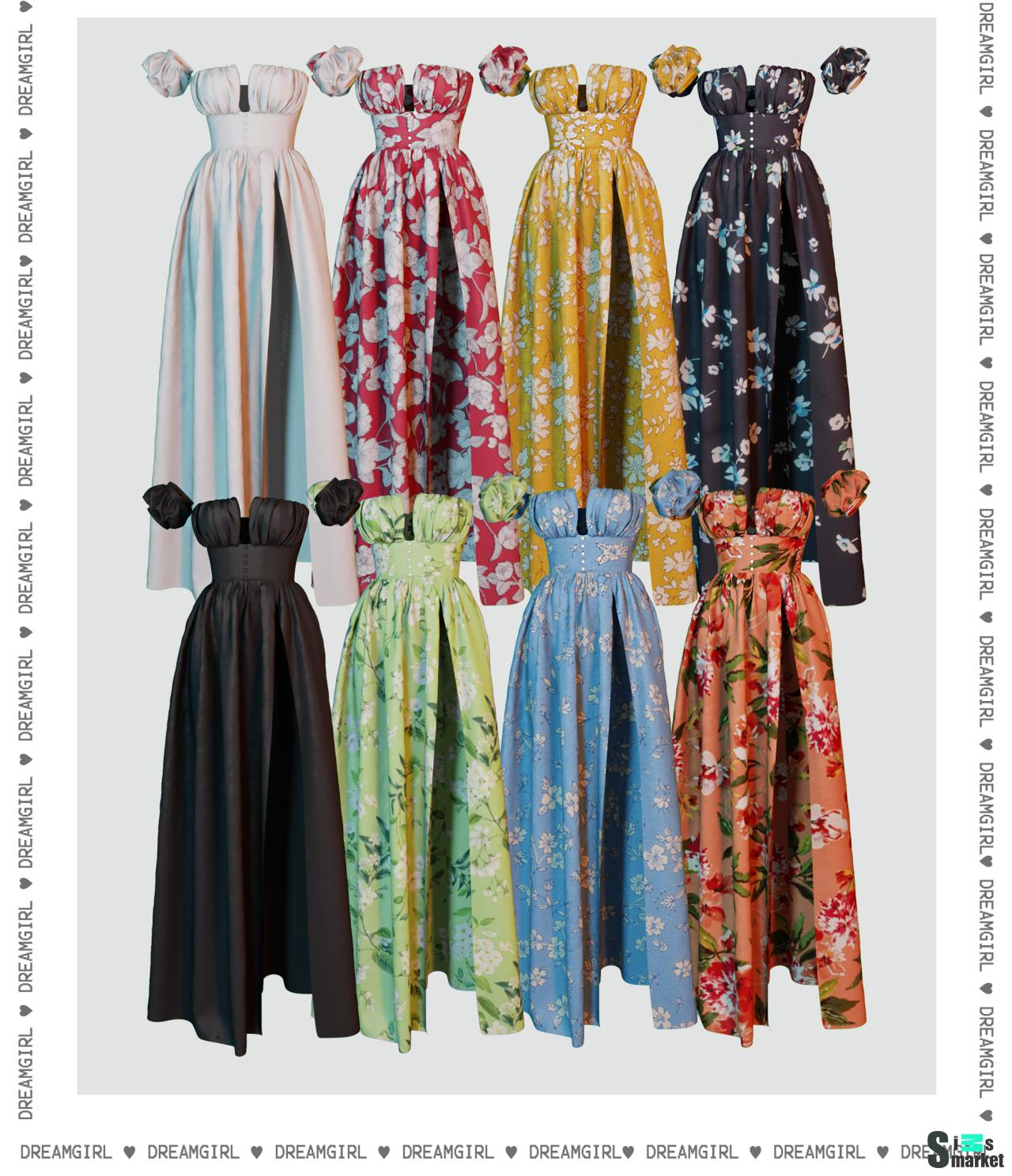 [ d r e a m g i r l ] s l i t_d r e s s для Симс 4. Скачать мод