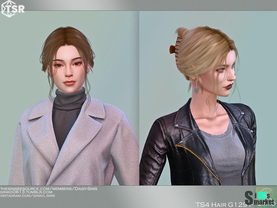 Daisy-Sims - Claw Clip Hairstyle - G129 для Симс 4. Скачать мод