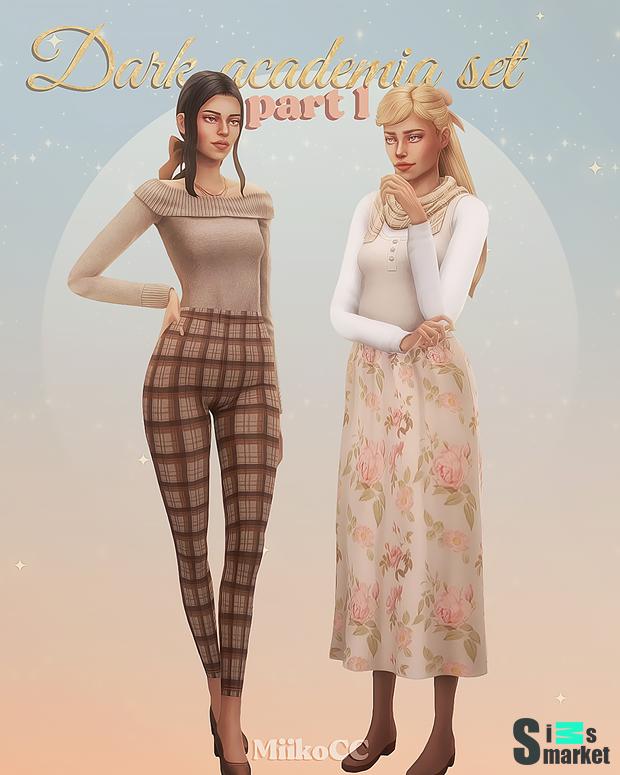 Dark Academia Set By MIIKO для Симс 4. Скачать мод