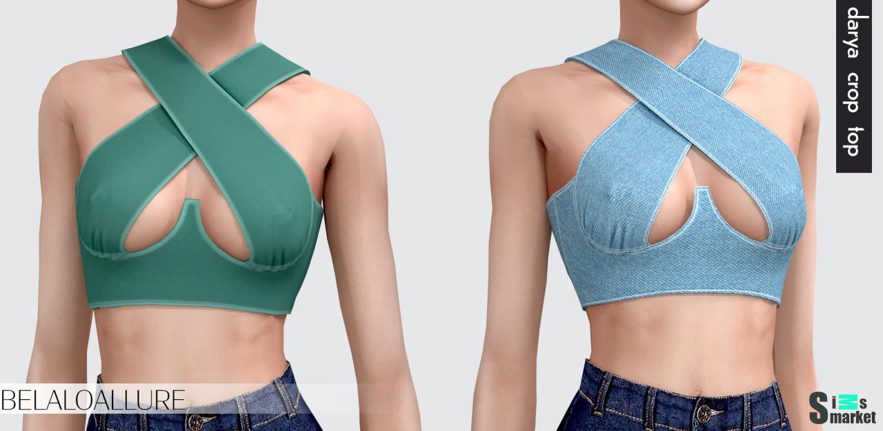 "Darya crop top" BELALOALLURE для Симс 4. Скачать мод