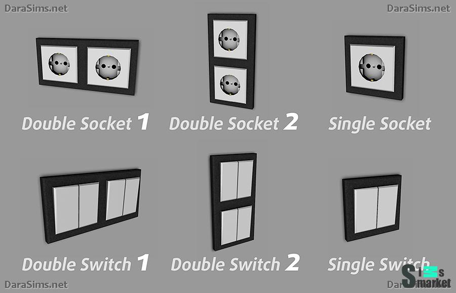 Декоративные розетки и выключатели "Switches and sockets" для Симс 4 для Симс 4. Скачать мод