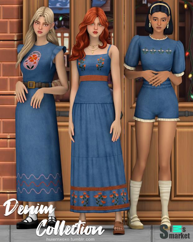 Denim Collection (6 Items) для Симс 4. Скачать мод