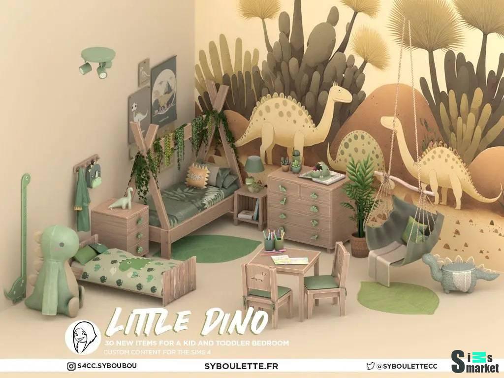 Детская комната "LITTLE DINO KID BEDROOM" для Симс 4 для Симс 4. Скачать мод