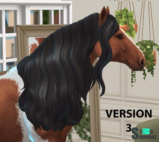 Длинная грива "Longer mane and forelock version 3"-для Симс 4 для Симс 4. Скачать мод