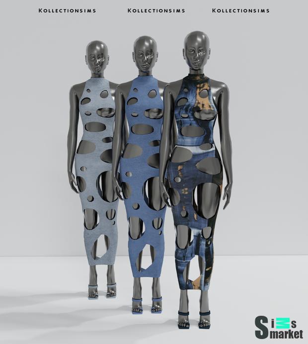 Длинное платье by [Kollection Sims] для Симс 4. Скачать мод