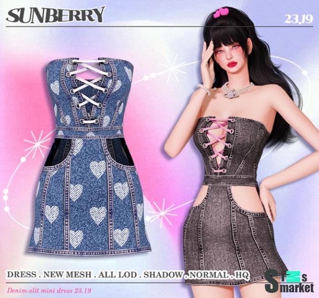 dress Sunberry with heart для Симс 4. Скачать мод dress Sunberry with heart для Симс 4. Скачать мод