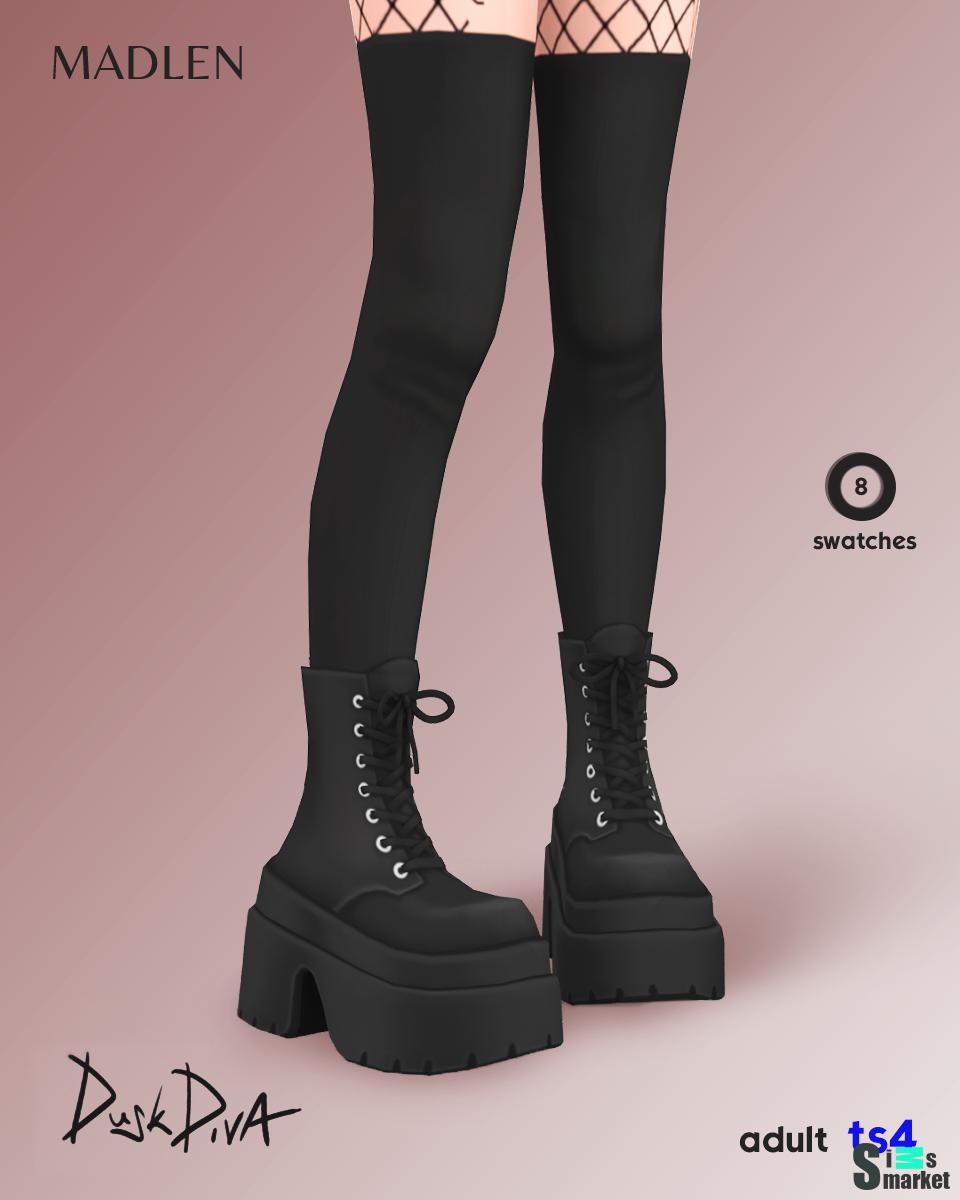 Dusk Diva Boots 💜🖤 для Симс 4. Скачать мод