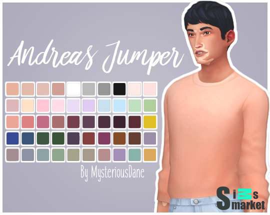Джемпер "Andreas Jumper" для Симс 4 для Симс 4. Скачать мод
