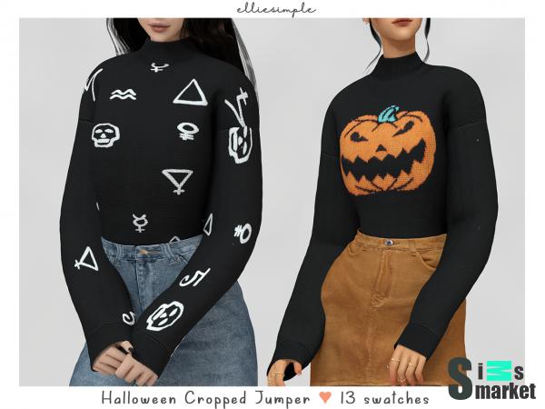 Джемпер halloween by elliesimple для Симс 4. Скачать мод