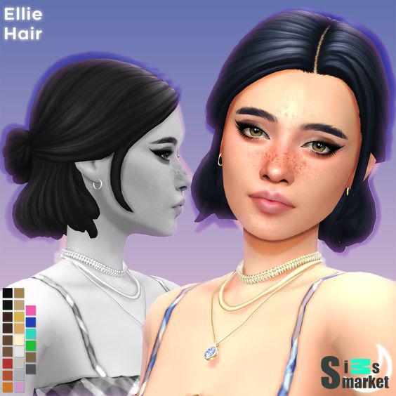 ELLIE HAIR BY IMVIKAI для Симс 4. Скачать мод