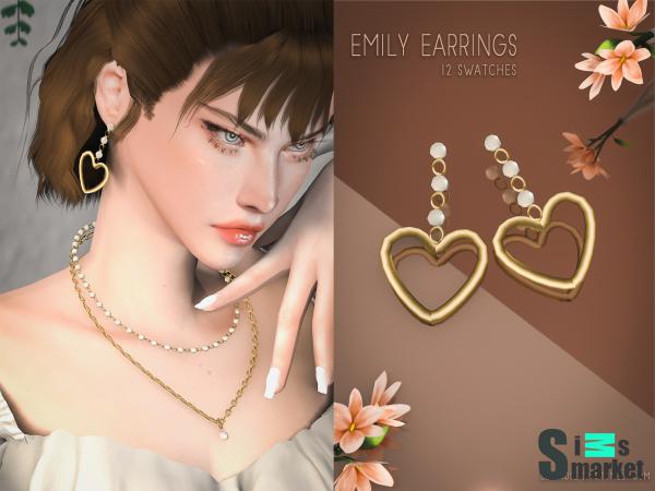 emily earrings для Симс 4. Скачать мод