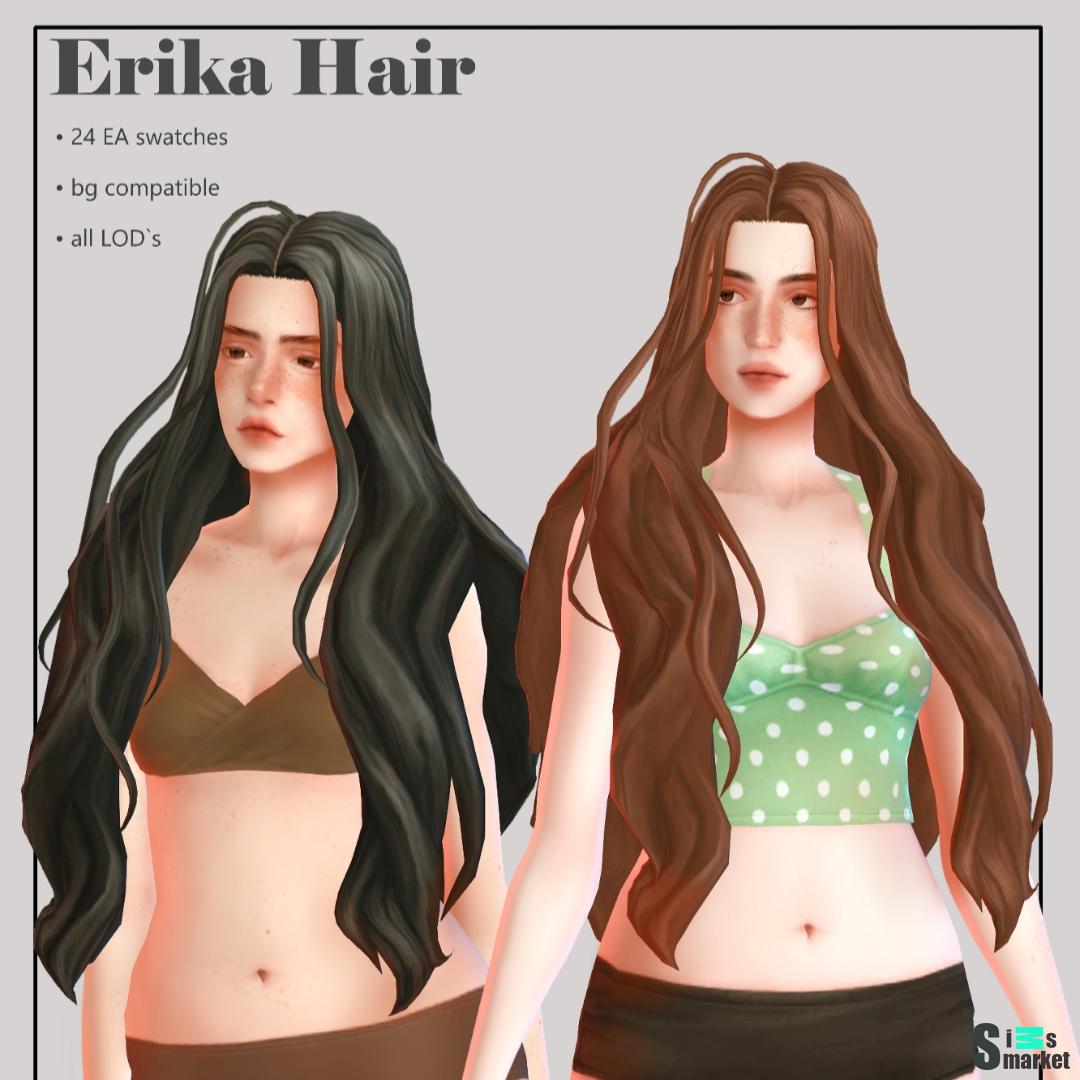 Erika Hair для Симс 4. Скачать мод