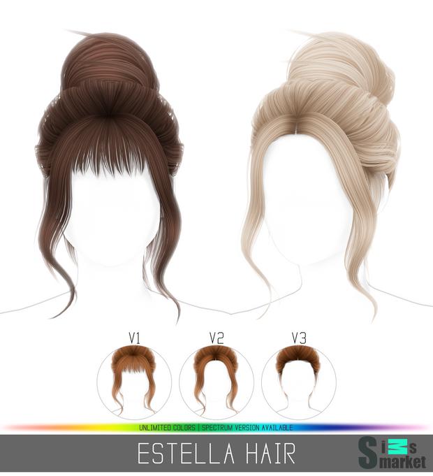 ESTELLA HAIR для Симс 4. Скачать мод