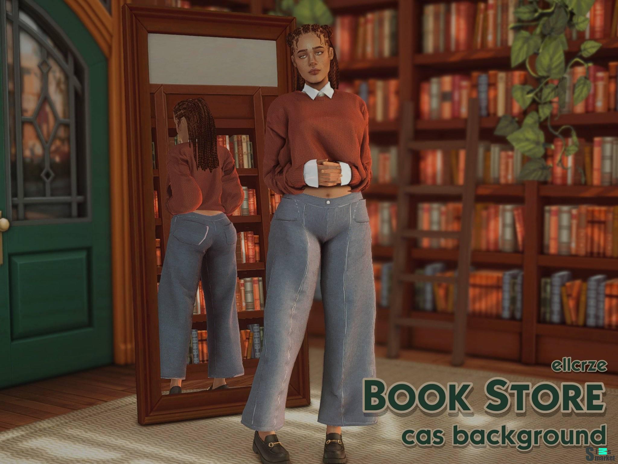 Фон для CAS "Book Store" для Симс 4 для Симс 4. Скачать мод