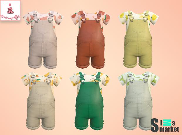 Fruity Overalls для Симс 4. Скачать мод