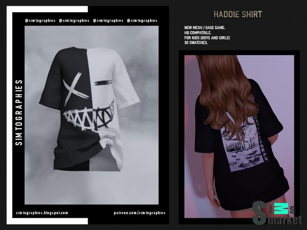 Футболка haddie by simtographies для Симс 4. Скачать мод