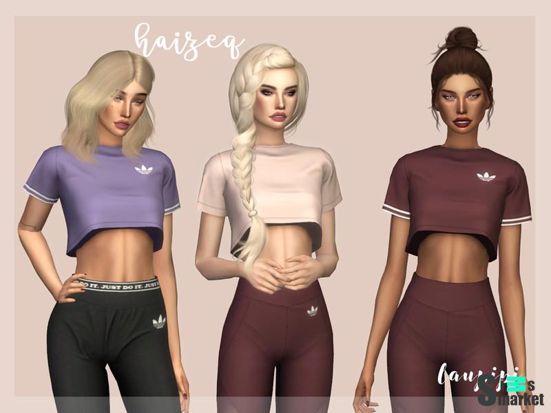 Футболка Haizea by laupipi  для Симс 4. Скачать мод