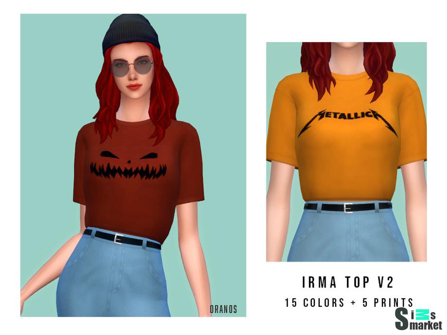 Футболка Irma by OranosTR для Симс 4. Скачать мод