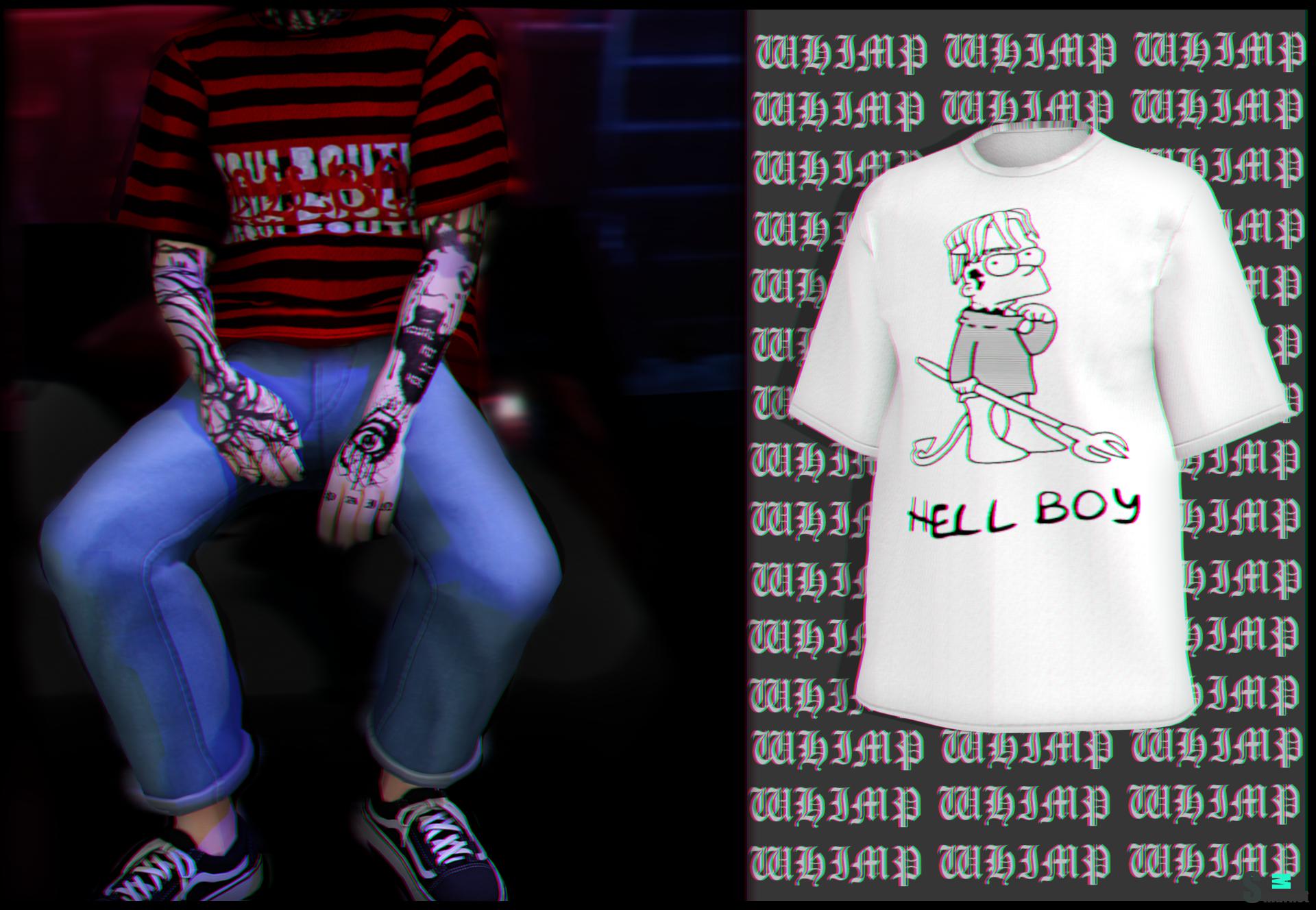 Футболка lilpeep tee by whimp для Симс 4. Скачать мод