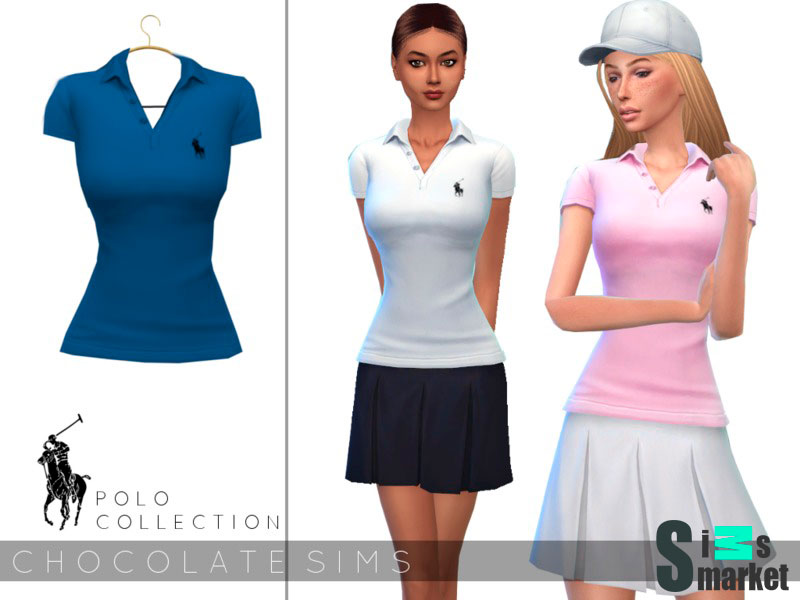 Футболка поло by The Sims 4 для Симс 4. Скачать мод