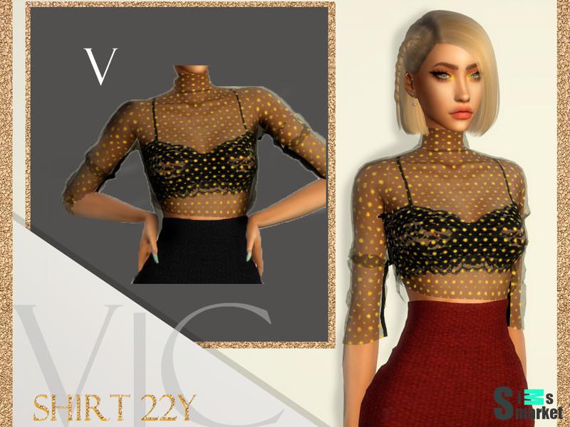 Футболка-топ by Viy Sims для Симс 4. Скачать мод