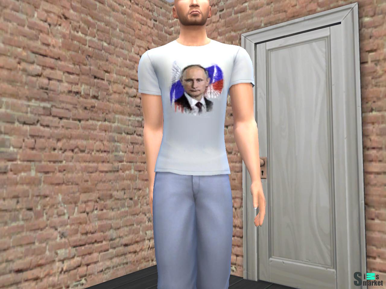 футболки с путиным для Симс 4. Скачать мод