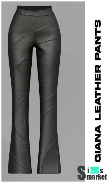 "Giana leather pants" BELALOALLURE для Симс 4. Скачать мод