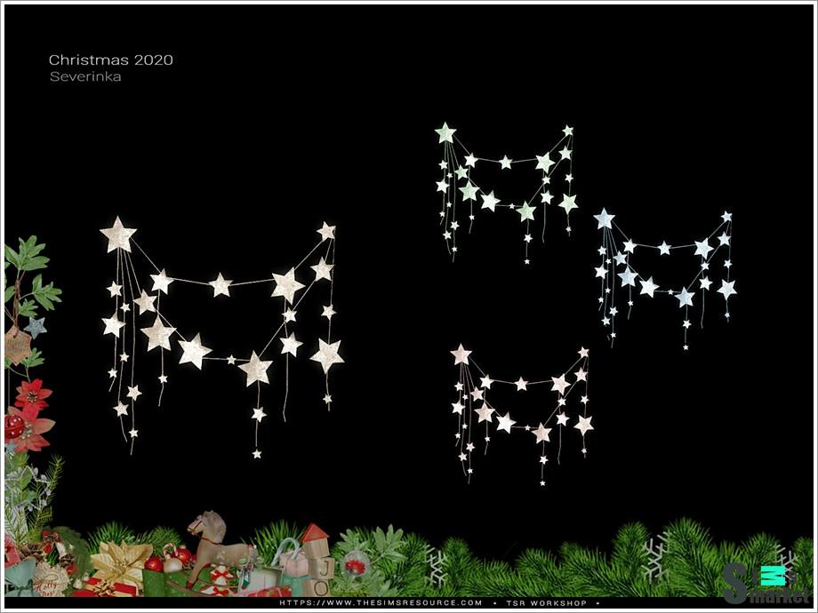 Гирлянда Star by Severinka_ для Симс 4. Скачать мод