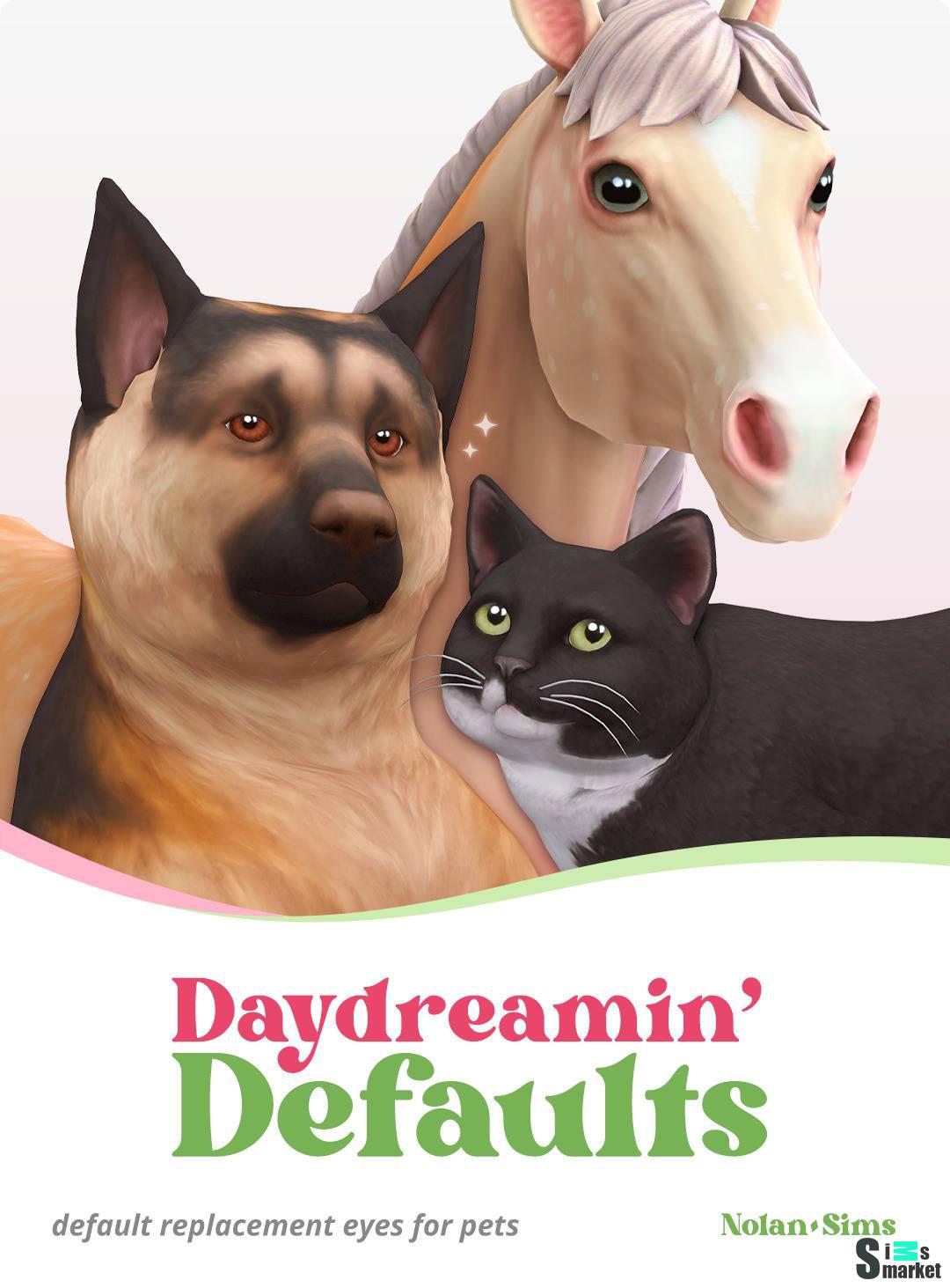 Глаза для питомцев и животных "Daydreamin' Defaults (Pets)" для Симс 4 для Симс 4. Скачать мод