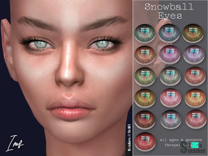 Глаза Snowball от IzzyMcFire для Симс 4. Скачать мод