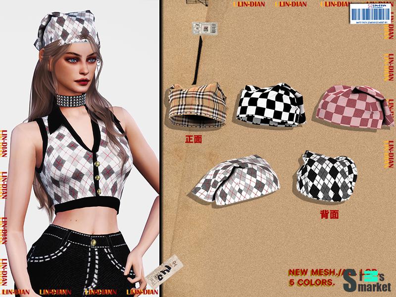 Головной убор Vintage by LIN_DIAN для Симс 4. Скачать мод