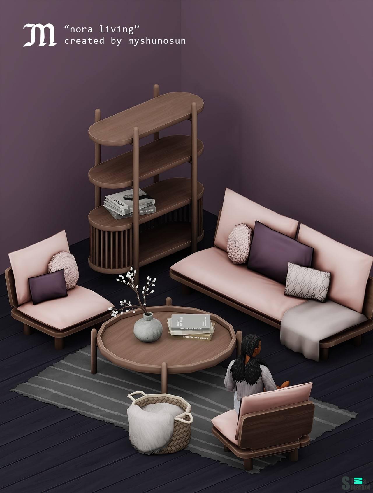 Гостиная "NORA LIVING" для Симс 4 для Симс 4. Скачать мод