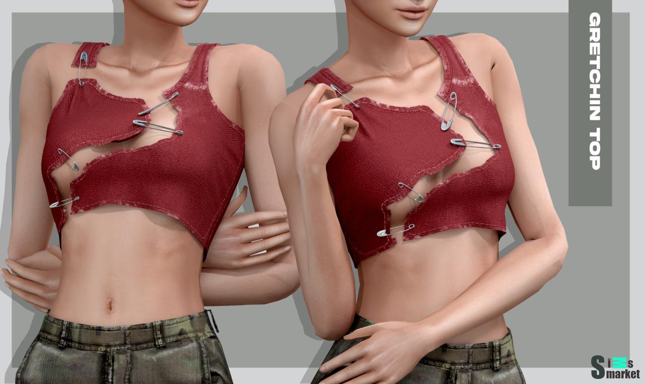 "Gretchin top" BELALOALLURE для Симс 4. Скачать мод