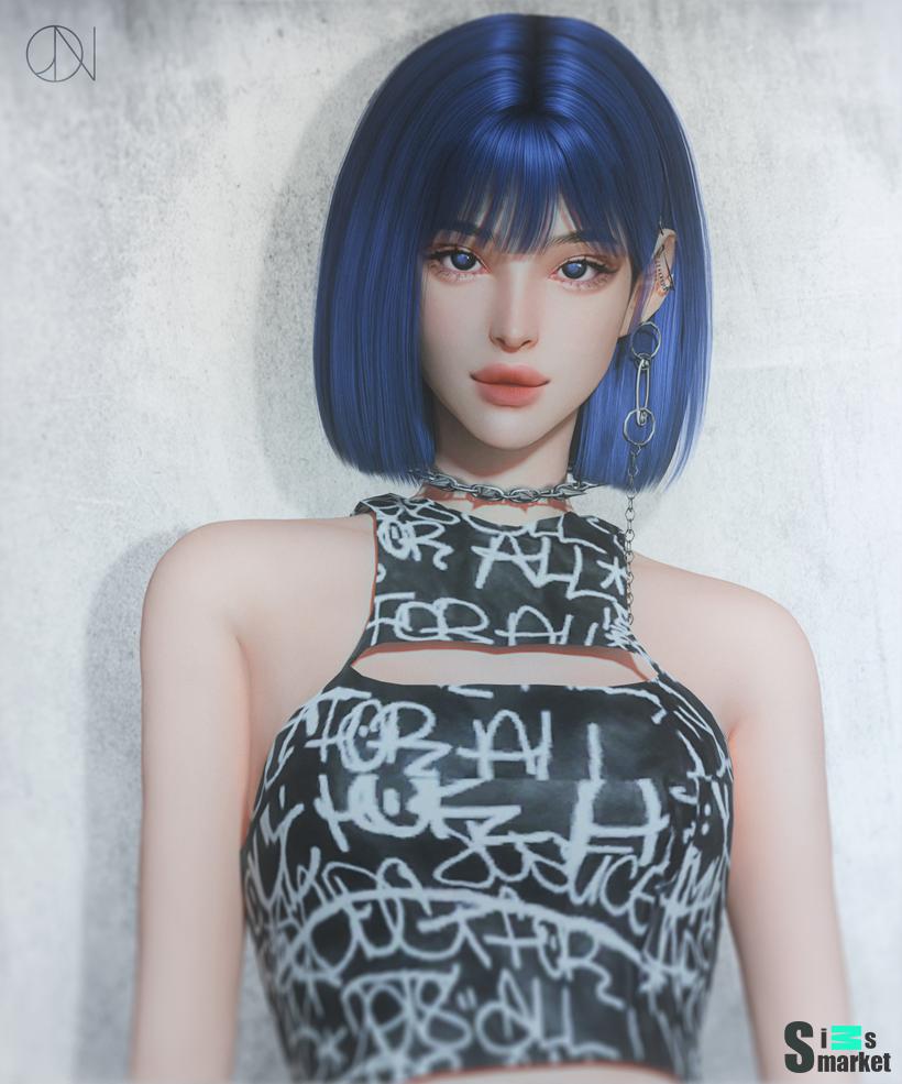 HAIR AMBER by JINO для Симс 4. Скачать мод