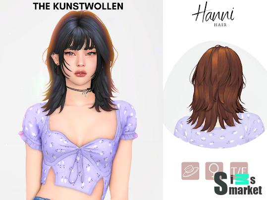 Hanni Hair для Симс 4. Скачать мод