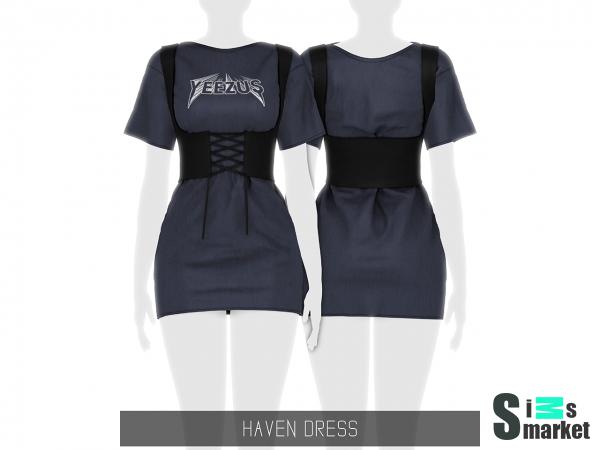 Haven dress by simpliciaty для Симс 4. Скачать мод