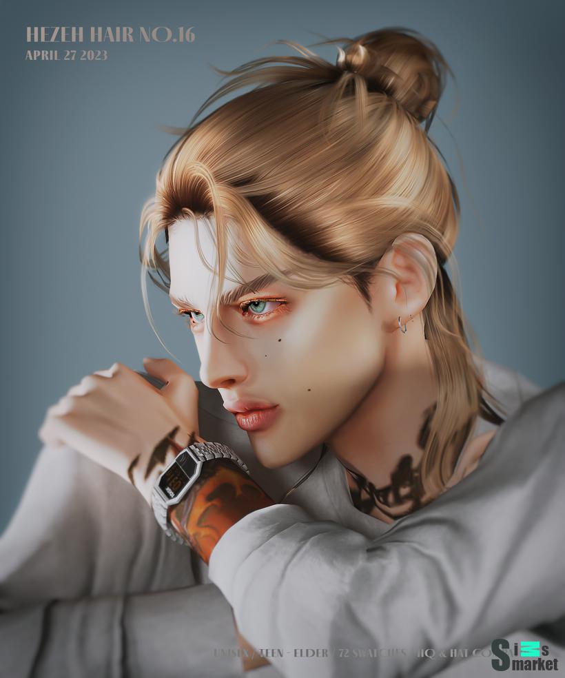 [Hezeh]Hair_No.16 для Симс 4. Скачать мод