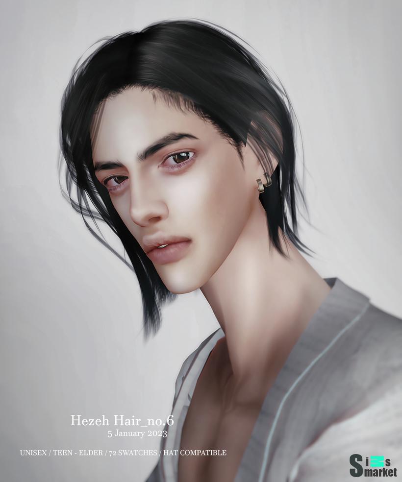 [Hezeh]Hair_No.6 для Симс 4. Скачать мод