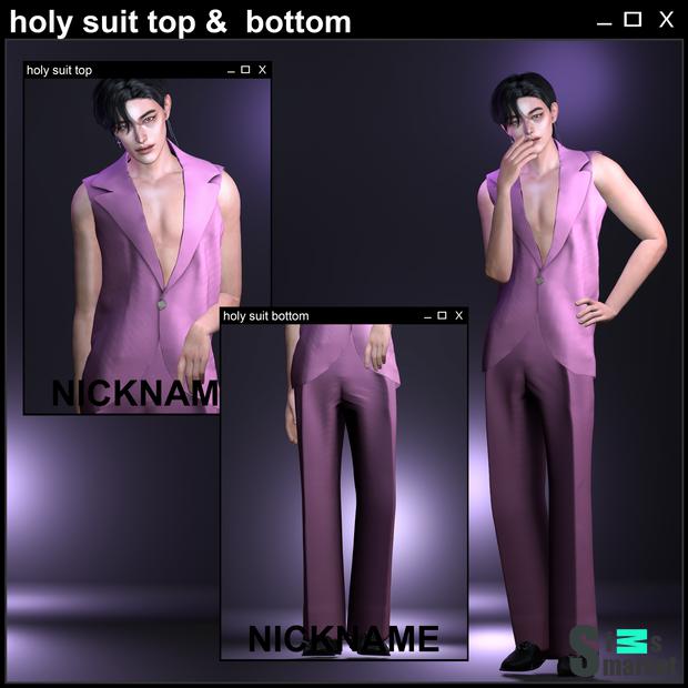 holy suit top & bottom﻿ by nickname для Симс 4. Скачать мод