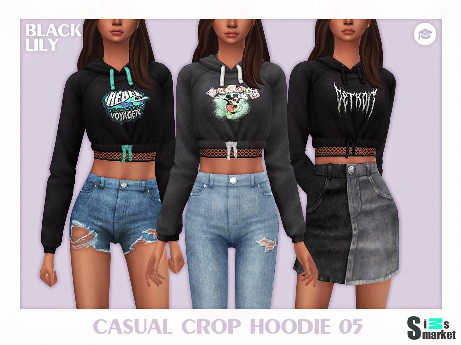 Худи 05 by Black Lily для Симс 4. Скачать мод