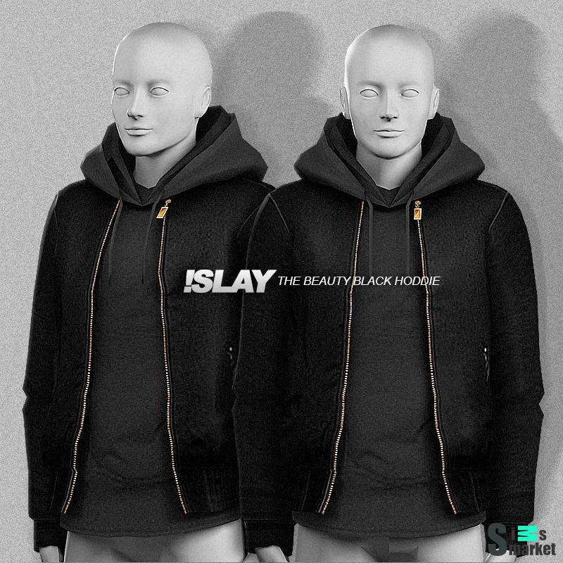 Худи black by islay для Симс 4. Скачать мод
