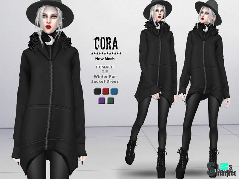 Худи CORA от helsoseira для Симс 4. Скачать мод