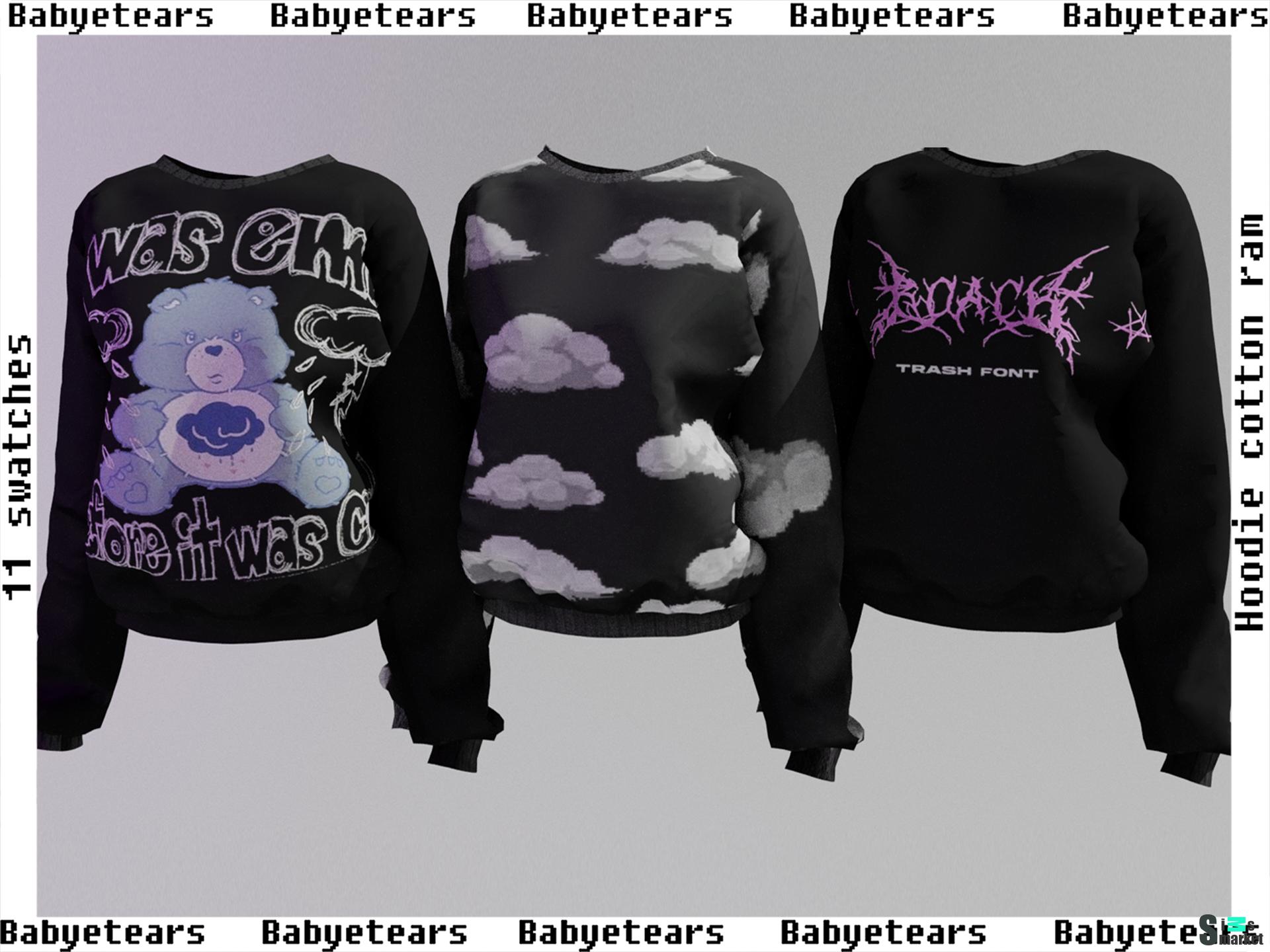 Худи cotton ram♡ by babyetears для Симс 4. Скачать мод