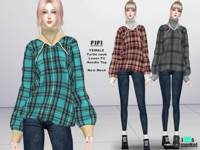Худи FIFI от helsoseira  для Симс 4. Скачать мод
