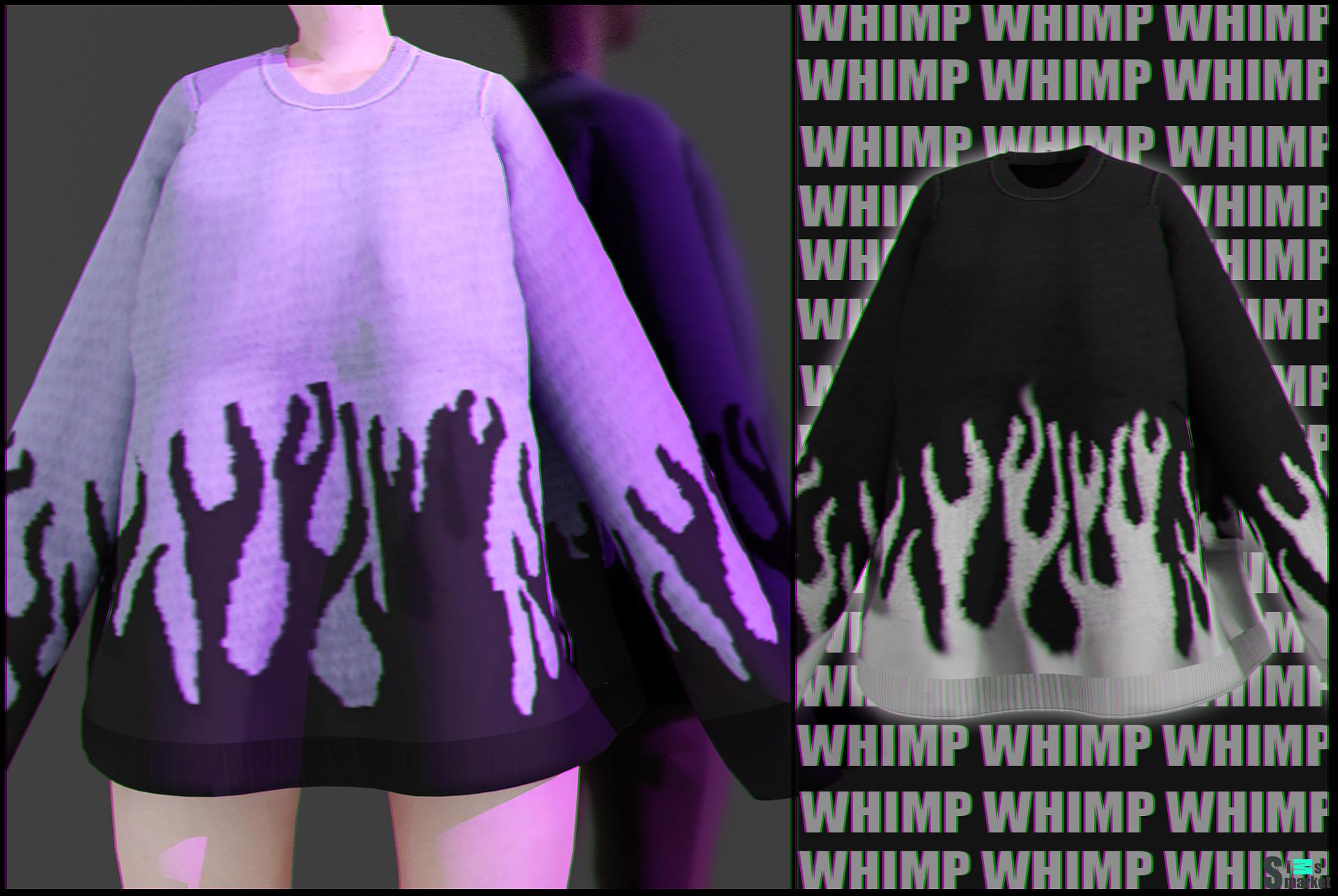 Худи FLAME by whimp для Симс 4. Скачать мод