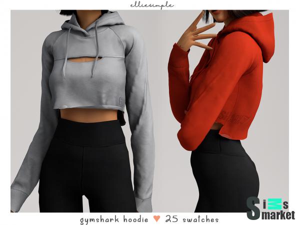 Худи gymshark by elliesimple для Симс 4. Скачать мод