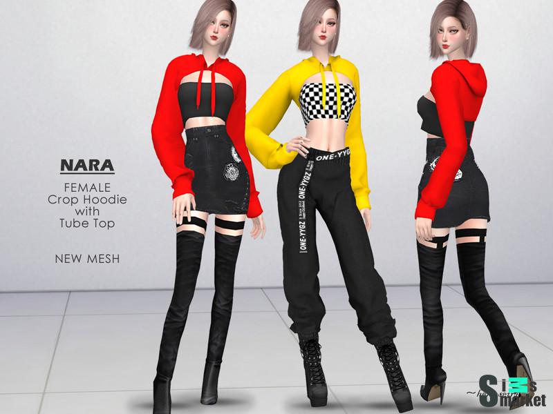 Худи NARA от helsoseira  для Симс 4. Скачать мод