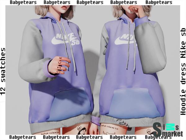 Худи nike by babyetears для Симс 4. Скачать мод